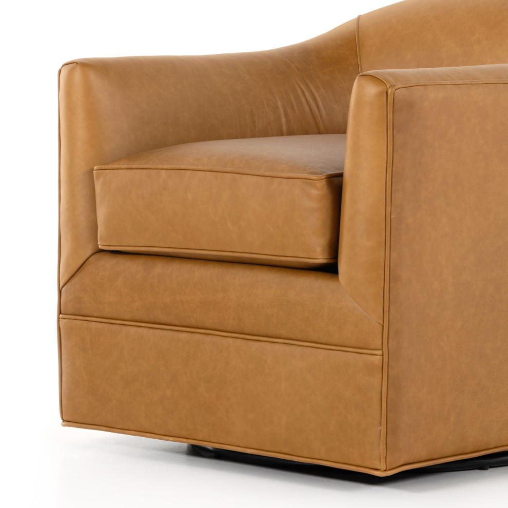 Quinton Swivel Chair  Ontario Camel   Contemporary   Armchairs And Accent Chairs   by The Khazana Home Austin Furniture Store  Houzz