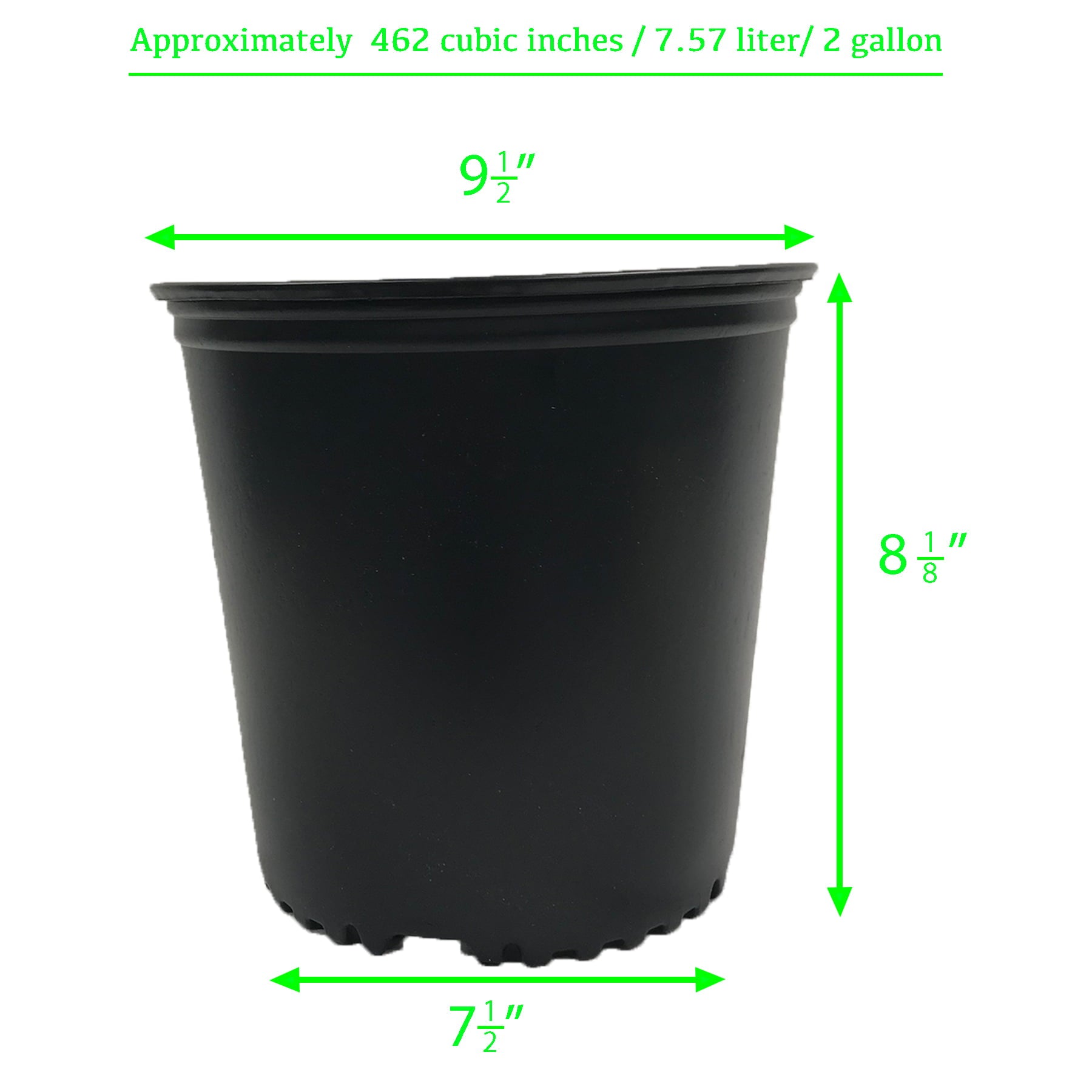 Plastic Garden Nursery Pots, Black, Set of 10