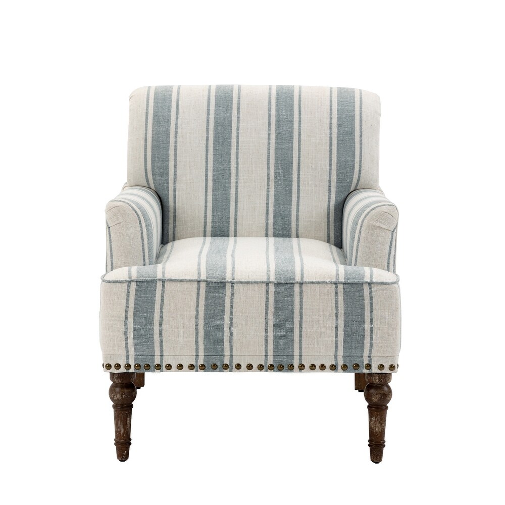 Upholstered Stripe Accent Chair Modern Armchair