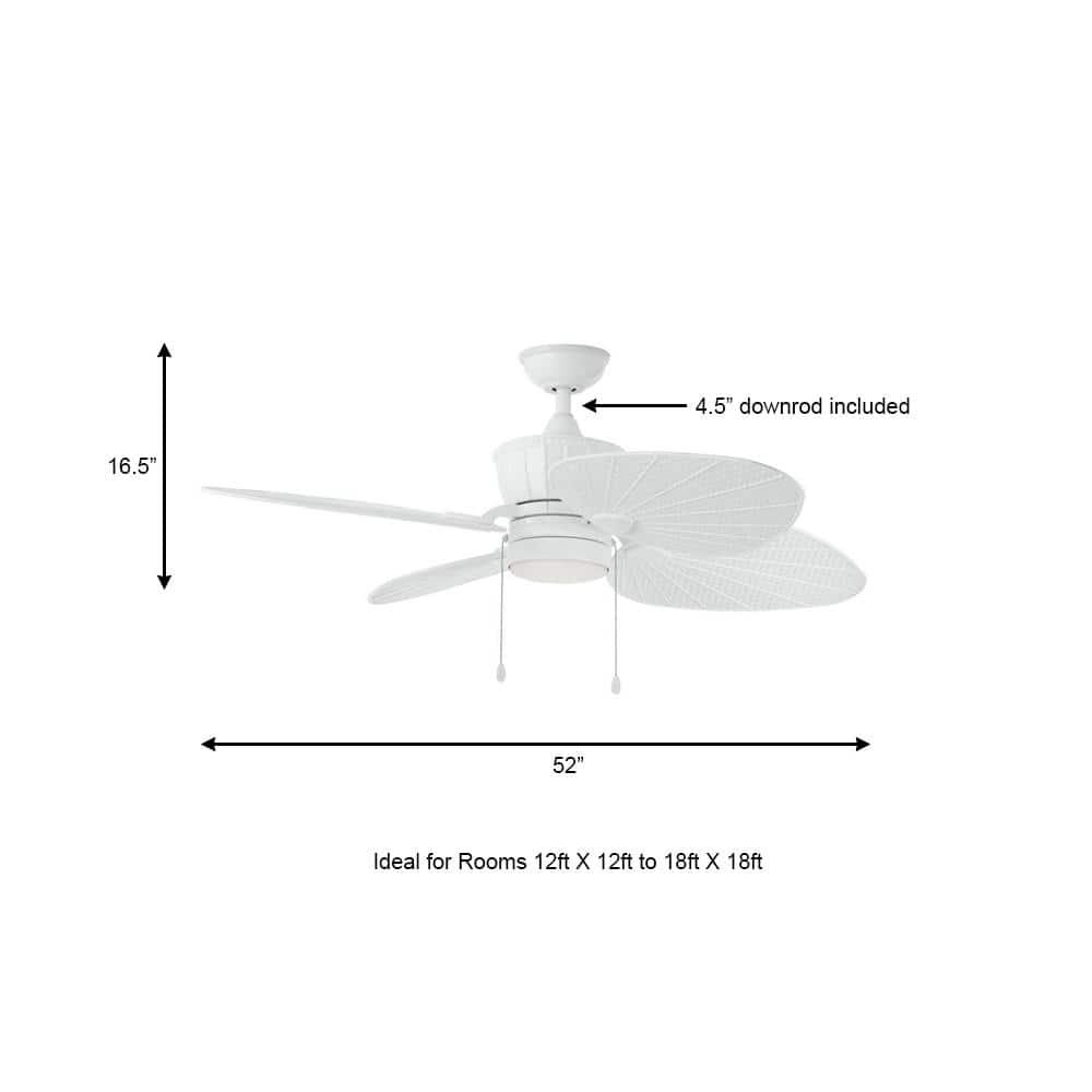 Home Decorators Collection Pompeo 52 in Integrated LED IndoorOutdoor White Ceiling Fan with Light Kit