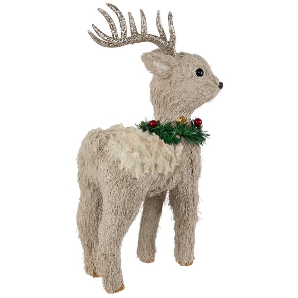 Woodland Reindeer with Wreath Christmas Figure