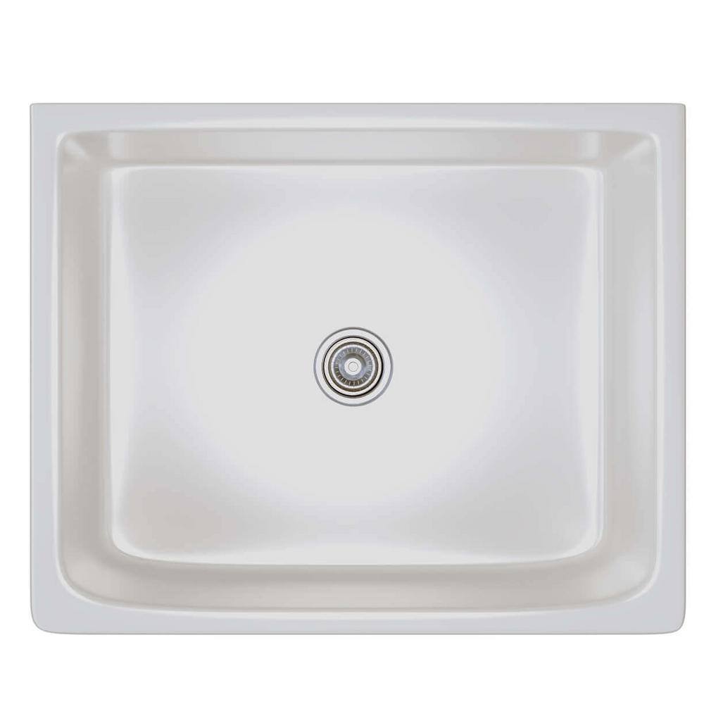 FINE FIXTURES Sutton White Fireclay 24 in. Single Bowl Farmhouse Apron Kitchen Sink FC2418SU