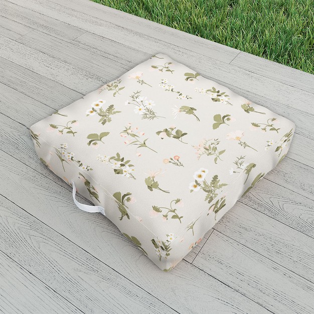 Iveta Abolina Pineberries Botanicals Tan Outdoor Floor Cushion Deny Designs