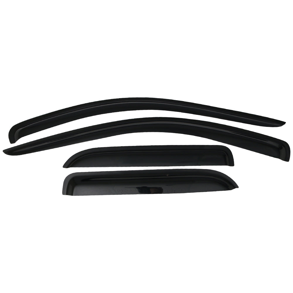 Ikon Motorsports Window Visors Deflector Fits 02-09 Dodge Ram Quad Cab Acrylic 4Pc Set Outside Mount