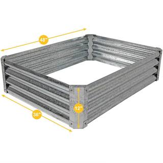 Sunnydaze Decor 48 in. Rectangle Raised Galvanized Steel Garden Bed RCM-LG481