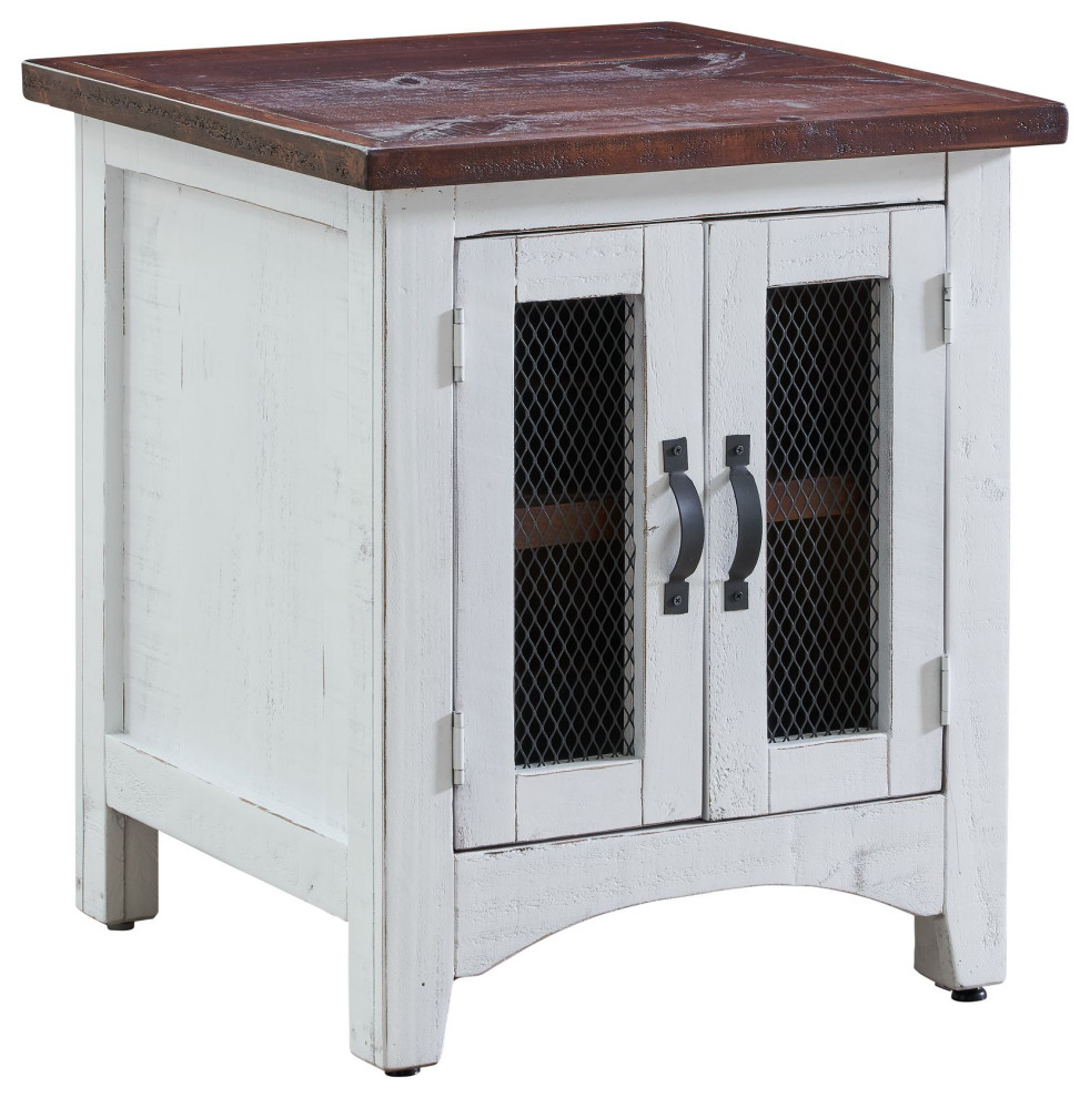 Picket House Nolan End Table  White   Farmhouse   Side Tables And End Tables   by Picket House  Houzz