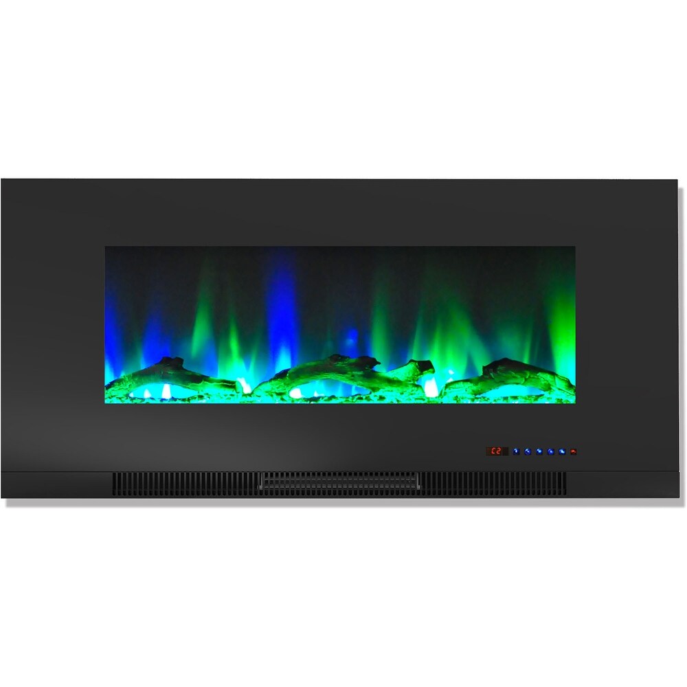 Cambridge Somerset 70 In. Black Electric Fireplace TV Stand