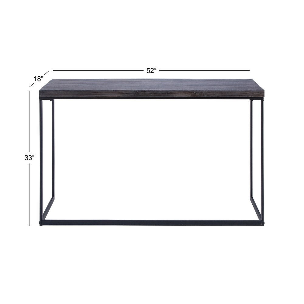 Black Wood Contemporary Console Table with Black Metal Legs