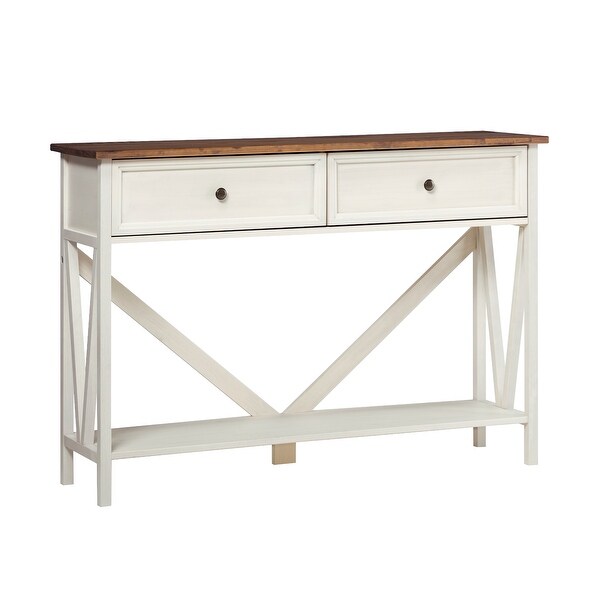 Middlebrook Rustic 2-Drawer Entry Table with Lower Shelf