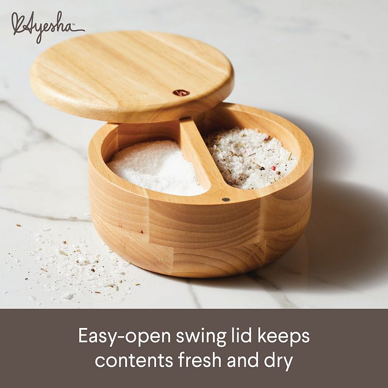 Ayesha Curry Pantryware Round Wooden Salt and Spice Box