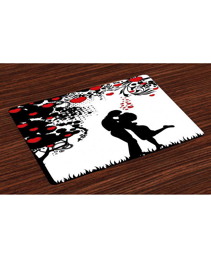 Ambesonne Kiss Place Mats Set of 4