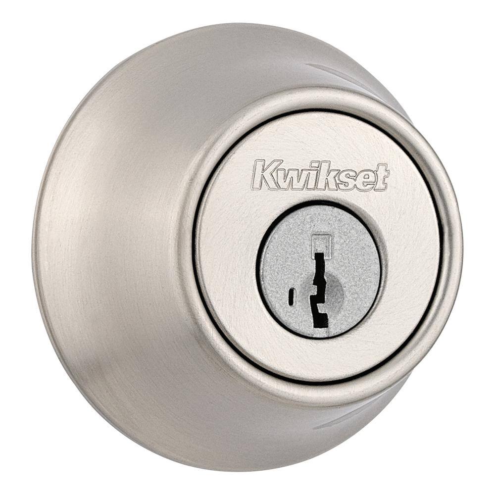 Kwikset 660 Satin Nickel Single Cylinder Deadbolt Featuring SmartKey Security and Microban Technology T66015SMTCPK6V2