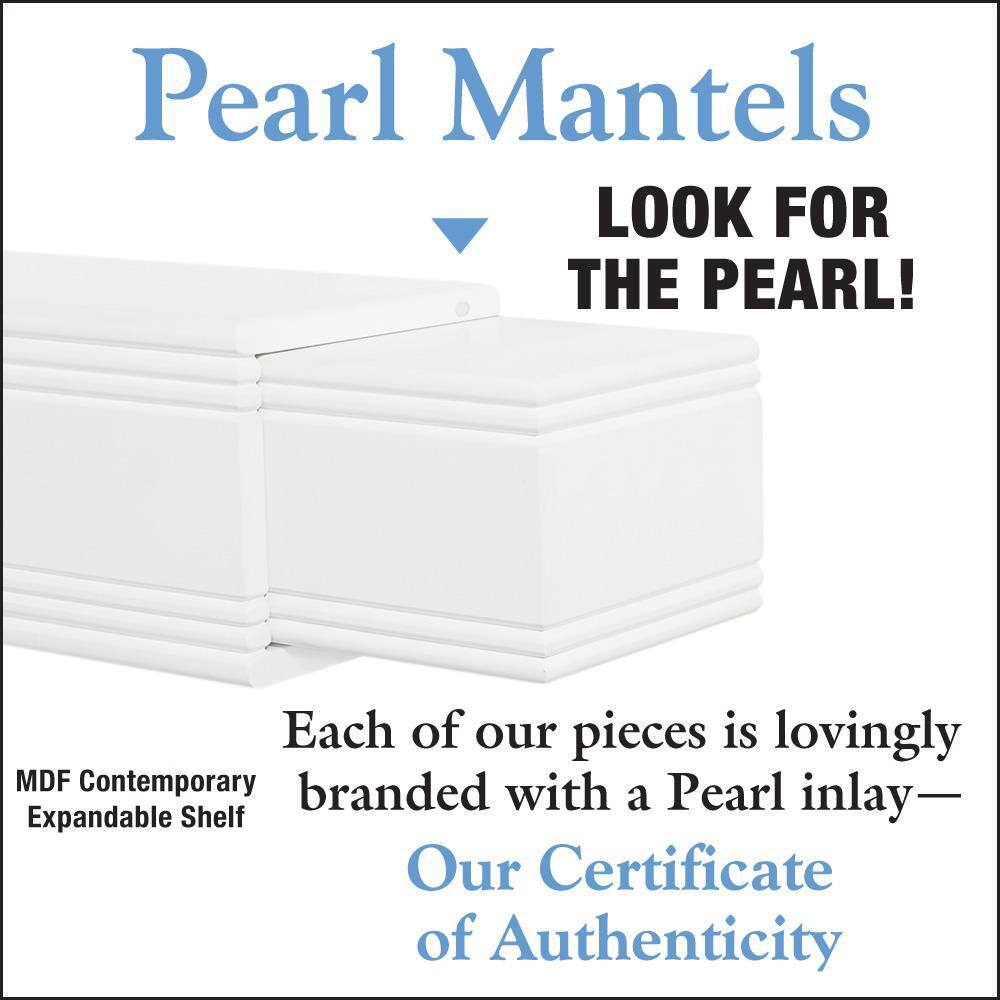 Pearl Mantels 48 in. - 80 in. White Cap-Shelf Mantel RPS211ADJD