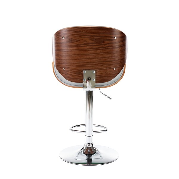 Porthos Home Reina Swivel Bar Stool， Height Adjustable， PU Upholstery