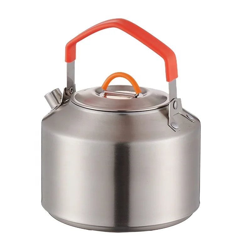 Camping Hiking s 1.5L Kettle Stainless Steel Portable Red Handle Coffee Tea Cooking Pot Bushcraft  Camping Accessories