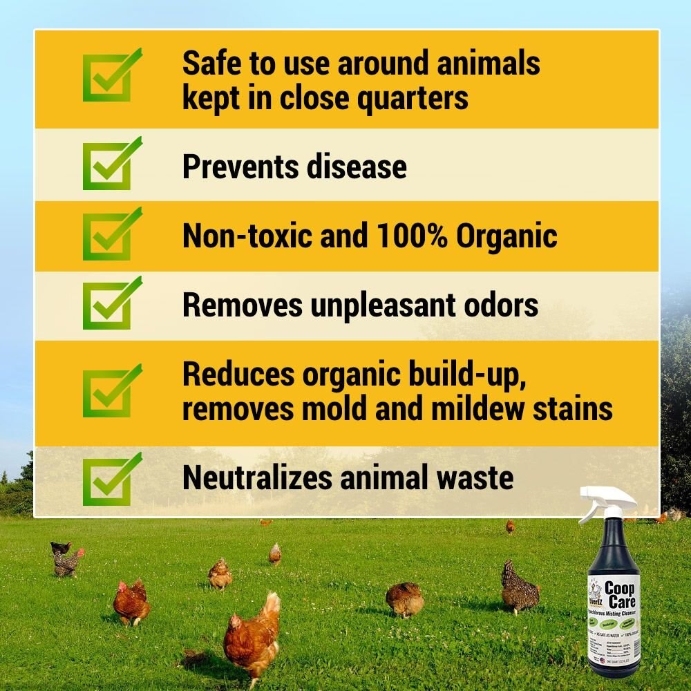 OverEZ Chicken Coop Organic Coop Care Deodorizing Spray， 32-oz bottle