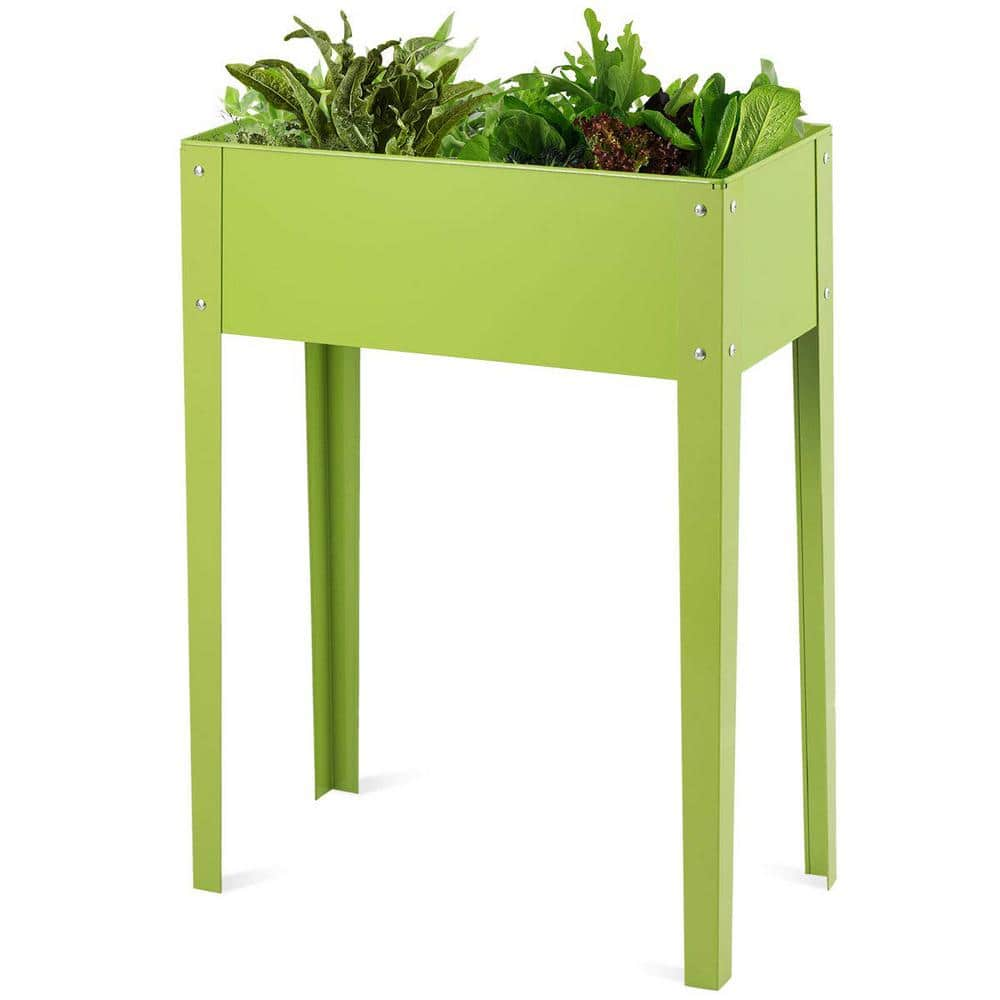 Alpulon 24.5 in. L x 12.5 in. D x 31.5 in. H Green Outdoor Elevated Garden Bed Raised Planter ZY1C0211