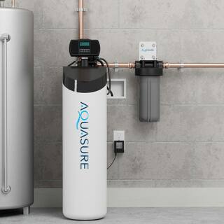 AQUASURE Harmony Lite Compact ALL-In-One 32000 Grain Whole House Water Softener with Triple Purpose Pre-Filter AS-HL32C