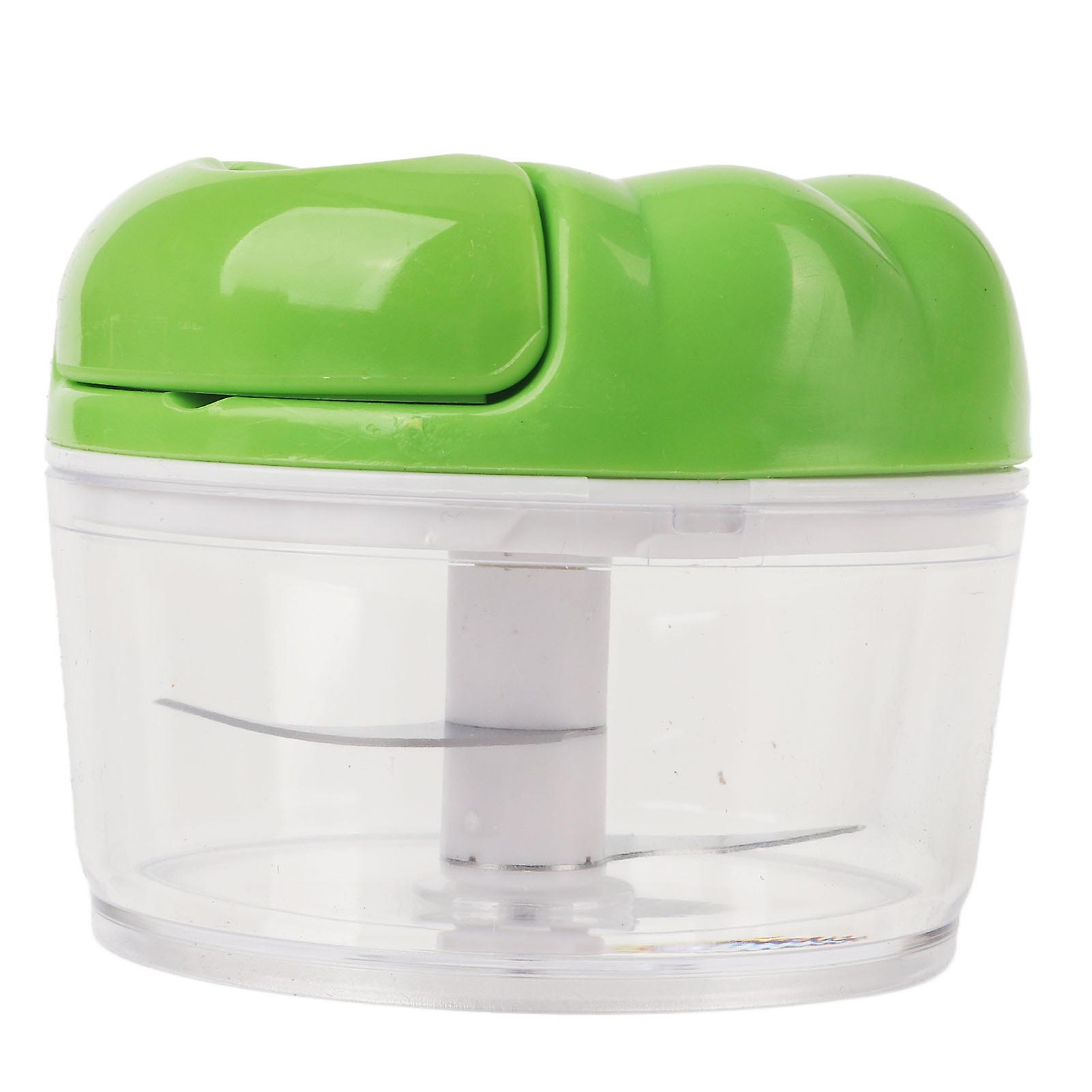 Garlic Chopper Manual Mini Safe Multipurpose Transparent Garlic Mincer with Drawstring for Kitchen Green