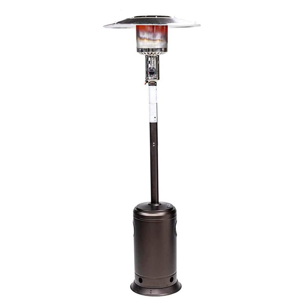 Wildaven 88 in. 47,000 BTU Mocha Outdoor Patio Propane Heater with Portable Wheels WELKEN220627002