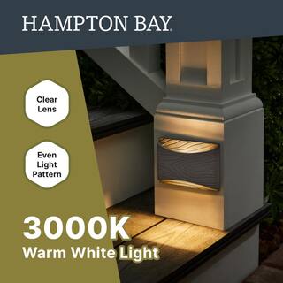 Hampton Bay Low Voltage Landscape Nantucket Gray Deck and Step Light with 1.2-Watt 50 Lumen Integrated LED LDS-G1WG3000K