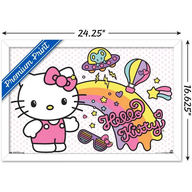 Trends International Hello Kitty Retro Rainbow Framed Wall Poster Prints