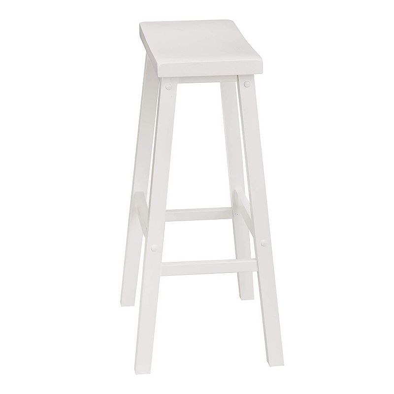 Pj Wood Saddle-seat 29 Inch Kitchen， Table， and Bar Counter Stool， White， Set Of 2