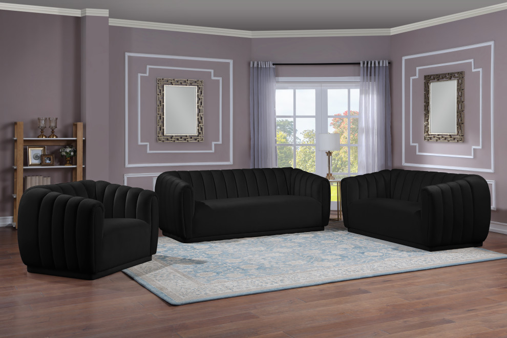 Dixie Velvet Upholstered Chair   Transitional   Armchairs And Accent Chairs   by Meridian Furniture  Houzz