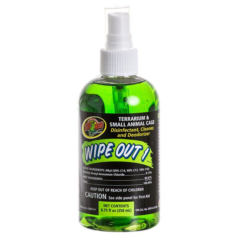 Zoo Med Wipe Out 1 - Small Animal and Reptile Terrarium Cleaner 8.75 oz Pack of 4