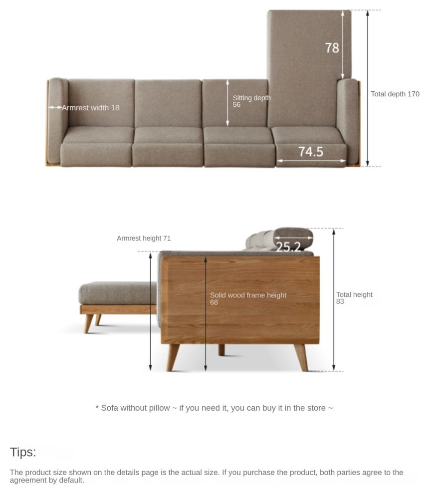 North American OAK Solid Wood  Fabric  Leather Modern Sofa   Midcentury   Sectional Sofas   by GVAwood  Houzz