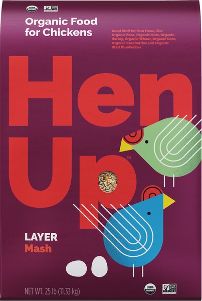 Hen Up Layer Mash Organic Chicken Food， 25-lb bag