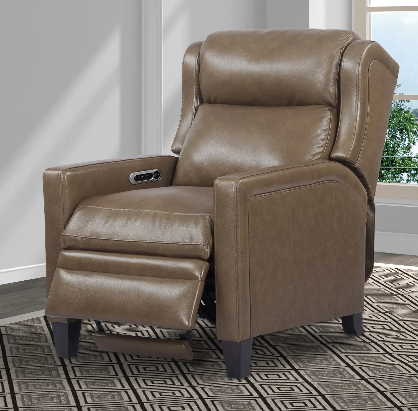 Dart Picket Brown High Leg Power Recliner