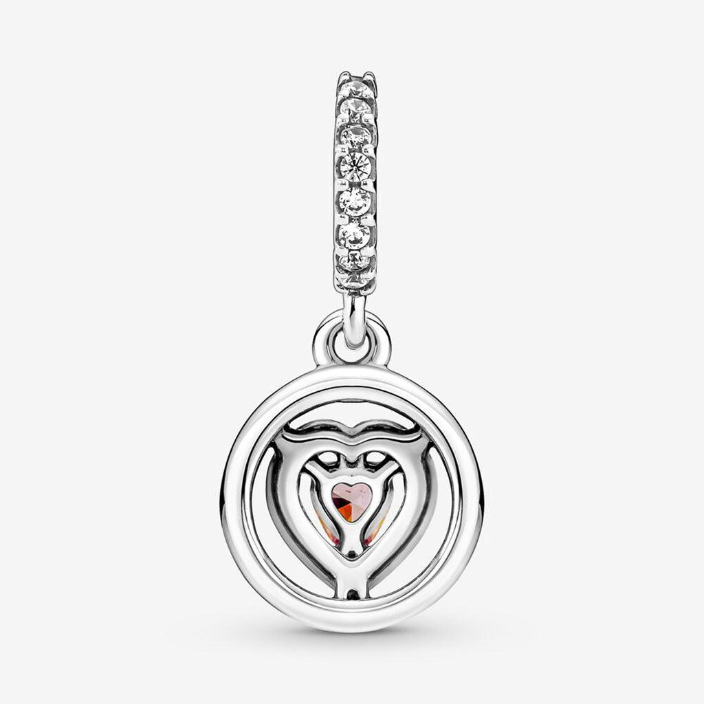 PANDORA  Sparkling Double Halo Heart Dangle Charm