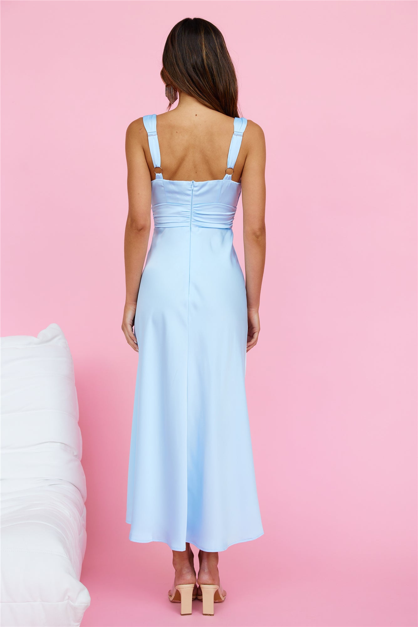 Miles Of Isla Midi Dress Light Blue