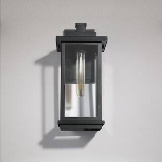 LNC Modern 1-Light Matte Black Outdoor Wall Lantern Sconce with Clear Glass Shade for Pool HouseFront Porch Wall Light MJZF2EHD1156W68