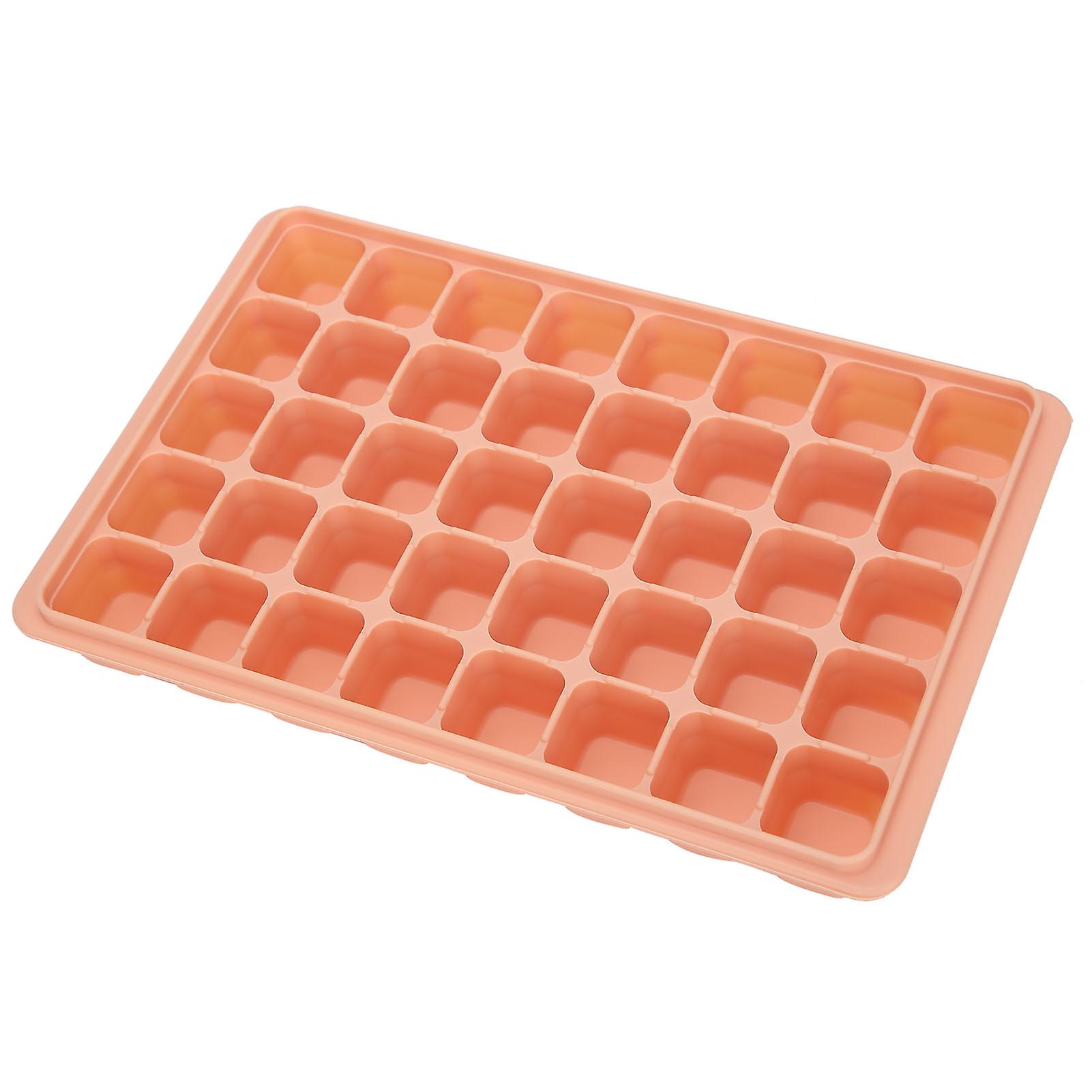 Ice Cubes Tray Molds Reusable 40 Cavity Silicone Ice Cubes Molds With Covers For Home Kitchenorange