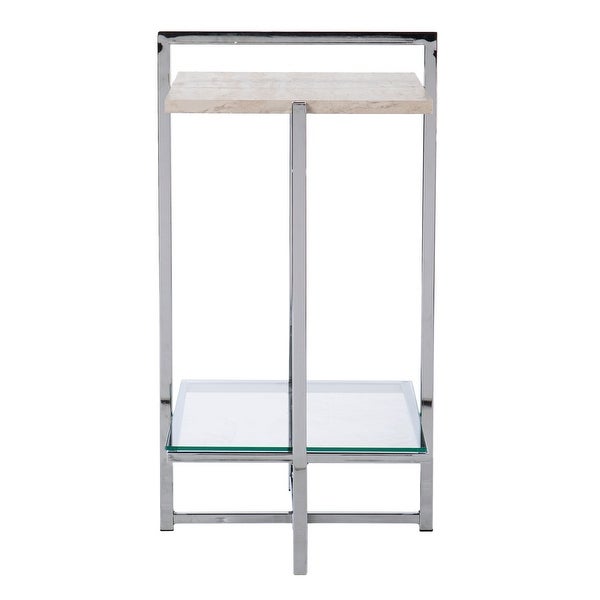 SEI Furniture Larwin Contemporary White Faux Wood Side Table