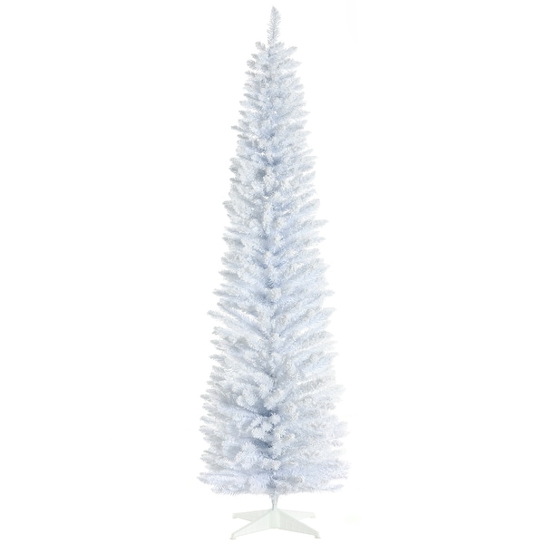 5' / 7' Christmas Tree，Slim Design with Realistic Branches，White