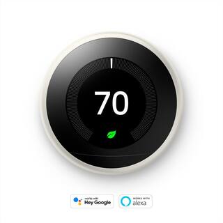 Google Nest Learning Thermostat - Smart Wi-Fi Thermostat - White T3017US