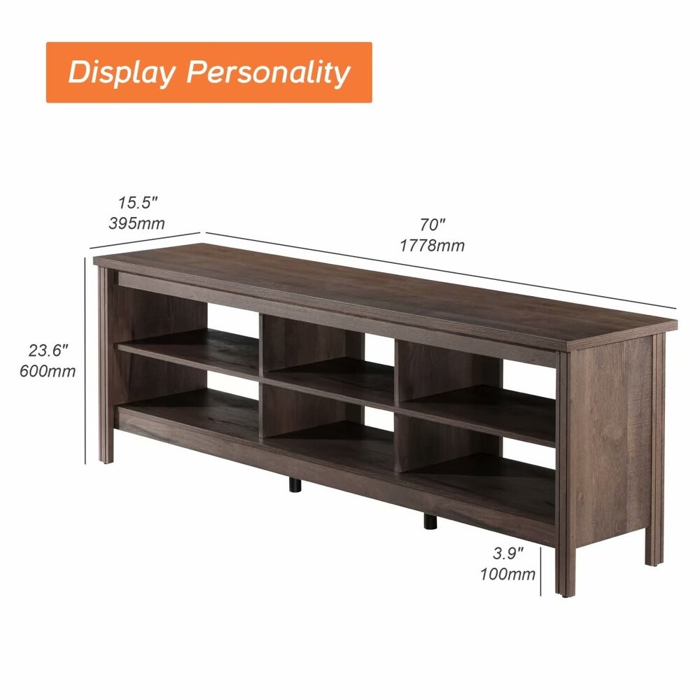 TV Stand for 75 Inch TV Console Table  Wood Entertainment Center