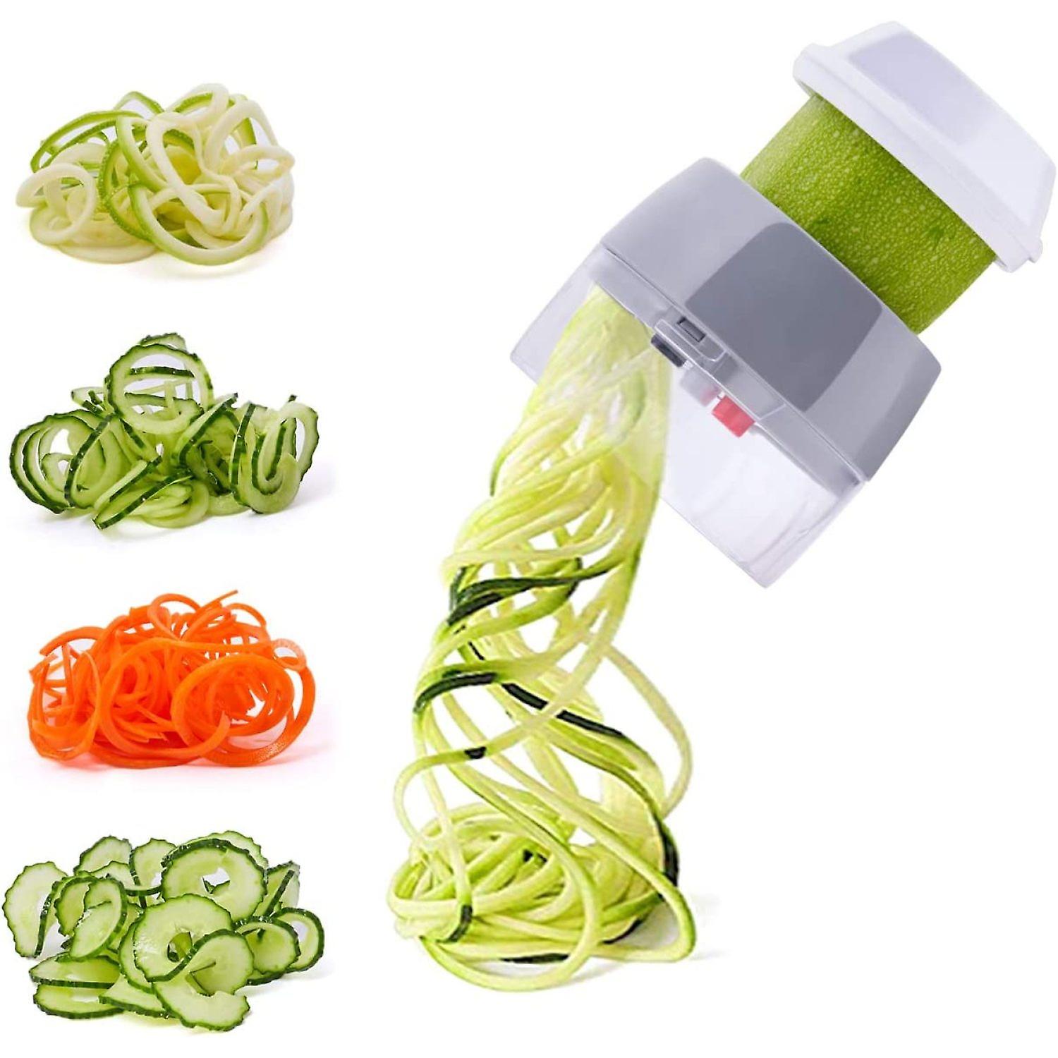 Handheld Spiralizer 4-in-1 Vegetable Spiralizer Slicer Food Cutter Hand Held Spiral Slicer Zucchini Noodle andveggie Pasta and Spaghetti Zoodle Maker