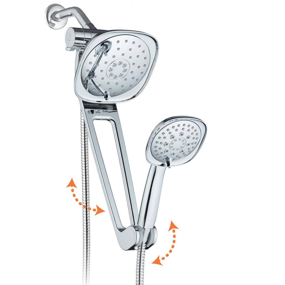 Hotel Spa 27-spray 7.5 in. High PressureDual Shower Head and Handheld Shower Head in Chrome 9784