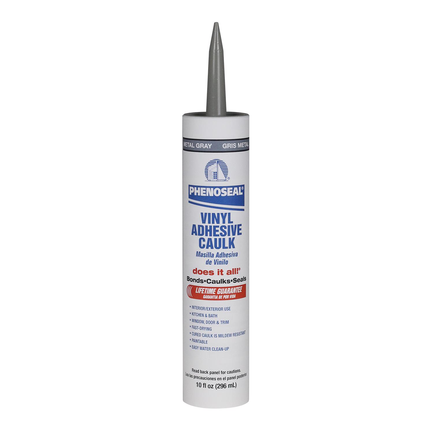 Phenoseal Gray Vinyl Kitchen and Bath Adhesive Caulk 10 oz