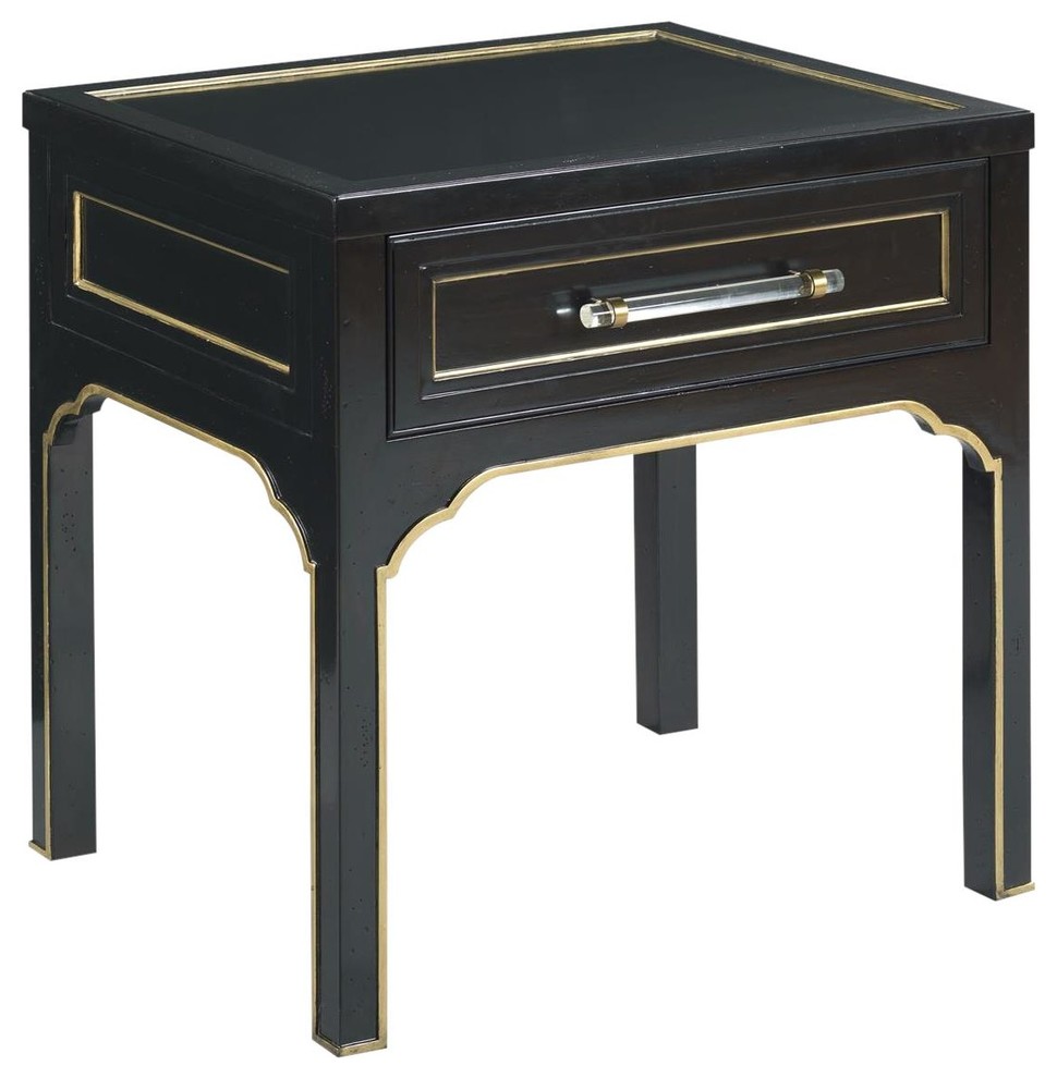 Side Table Woodbridge Tobi Fairley Brunell Black Gold Leaf Wood   Traditional   Side Tables And End Tables   by EuroLuxHome  Houzz