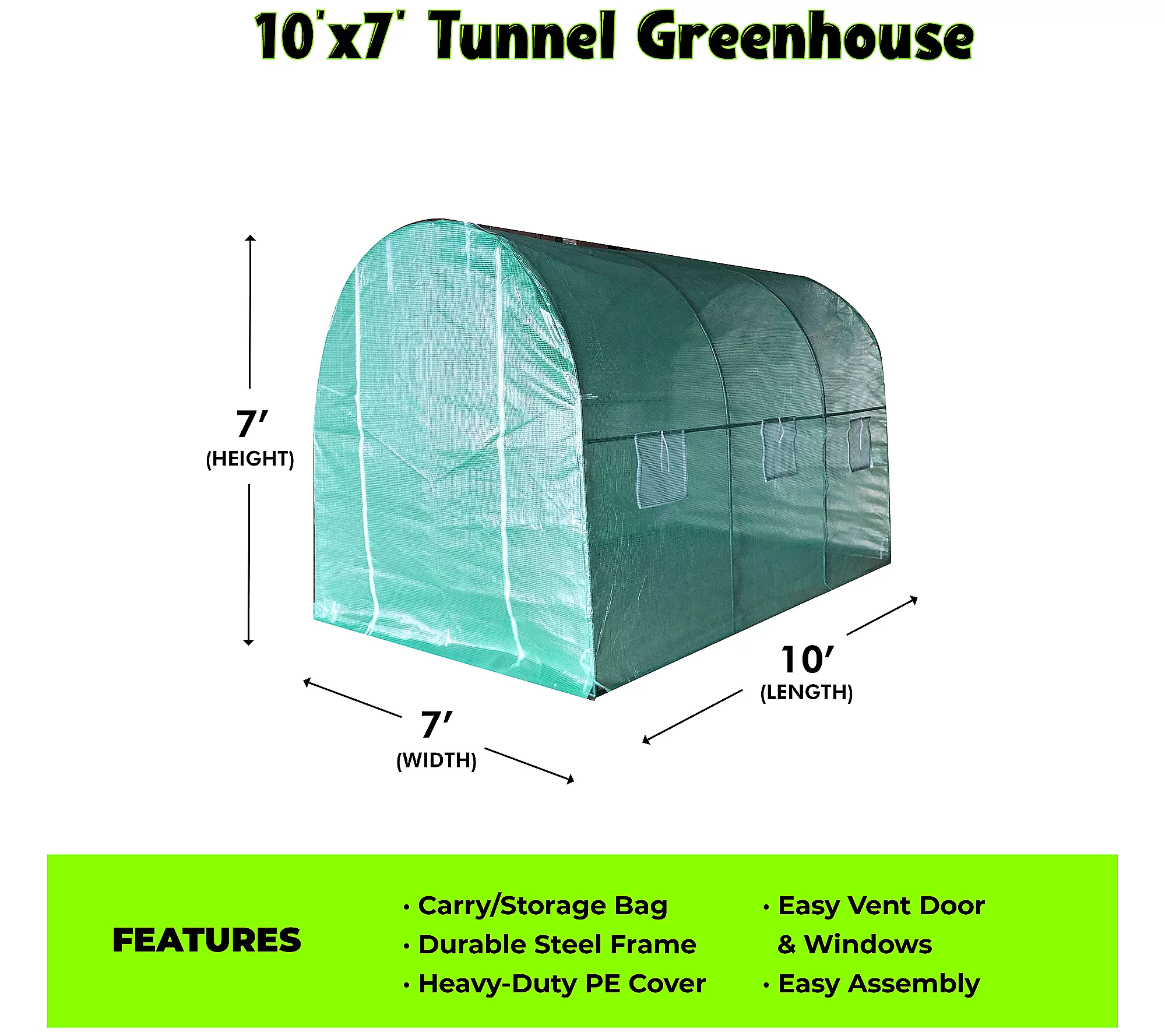 Backyard Expressions 118 x 79 Tunnel Greenhou se with Bag