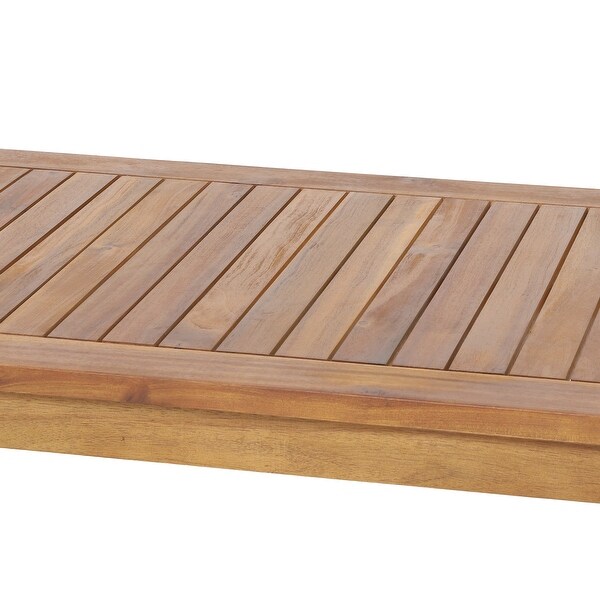 Sloane Outdoor Acacia Wood Coffee Table with Ottomanby Christopher Knight Home