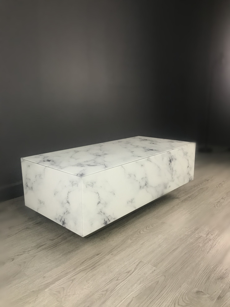 Lyla Marble Design Block Coffee Table   Contemporary   Coffee Tables   by Statements by J  Houzz