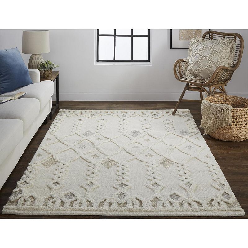 Weave and Wander Elika Moroccan Ornamental Diamonds Wool Rug