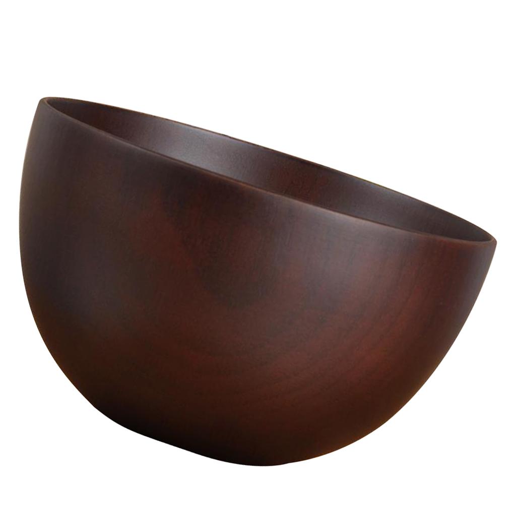 Wooden Salad Bowl， Food Safe Round Wood Bowl Traditional Japanese Style