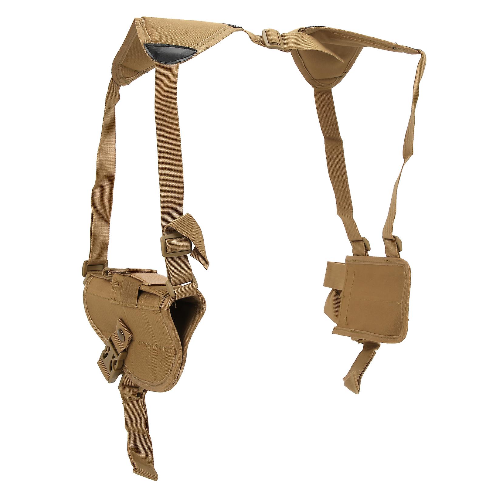 Outdoor Armpit Bag Multifunction Harness Bag Universa Armpit Shoulder Double Straps Bag(tan )